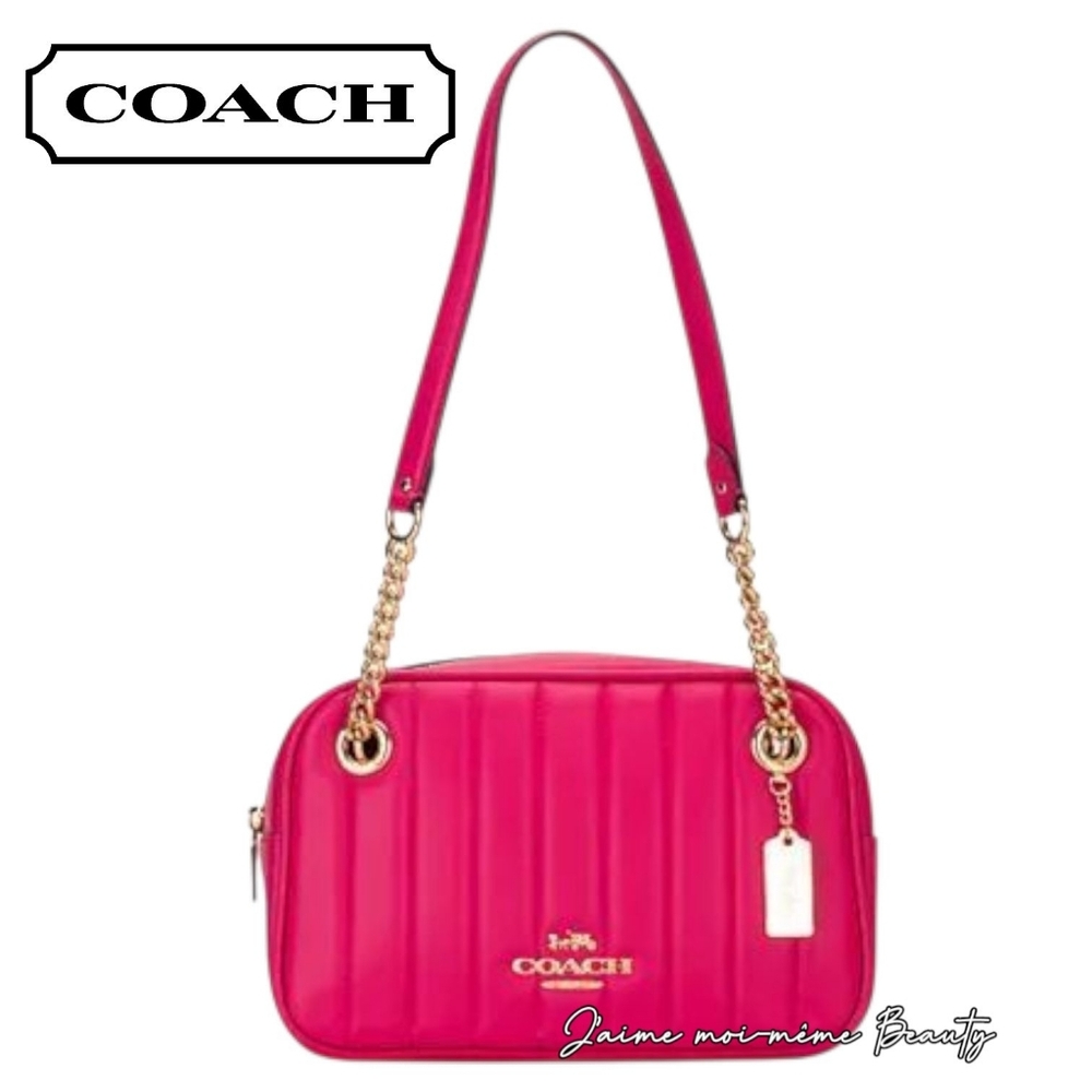 Coach Barbie Hot Pink Quilted Shoulder Chain Bag